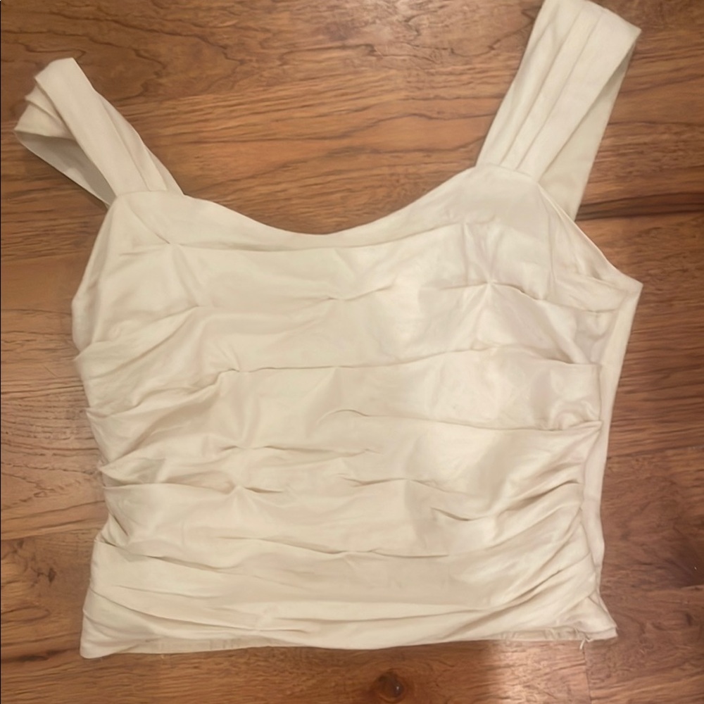 Express Cream Ruched Tank Top